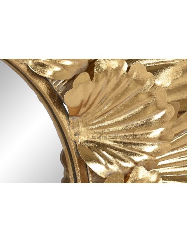 Espejo metal hoja dorado