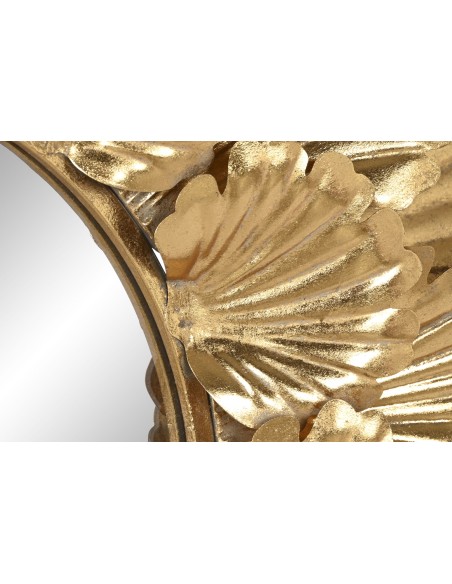 Espejo metal hoja dorado