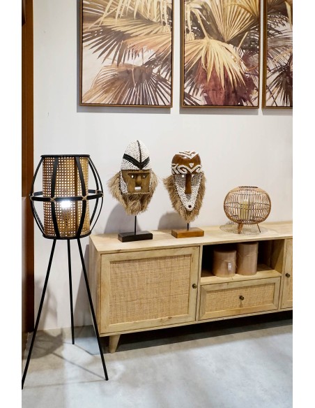 Lampara de pie bambú