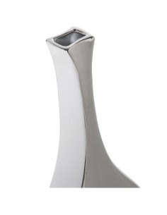 Jarrón cerámica blanco/plata 2