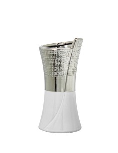 Jarrón cerámica plata/blanco