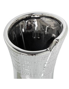 Jarrón cerámica plata/blanco 2