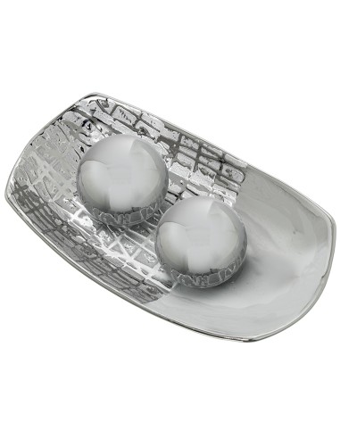 Bandeja cerámica plata.