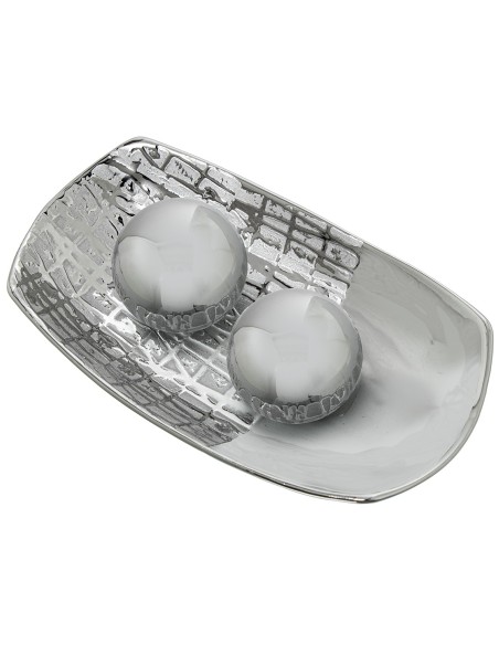 Bandeja cerámica plata.
