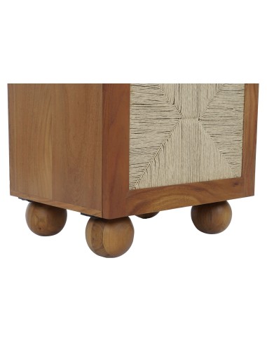 Mesita de noche acacia/ratán