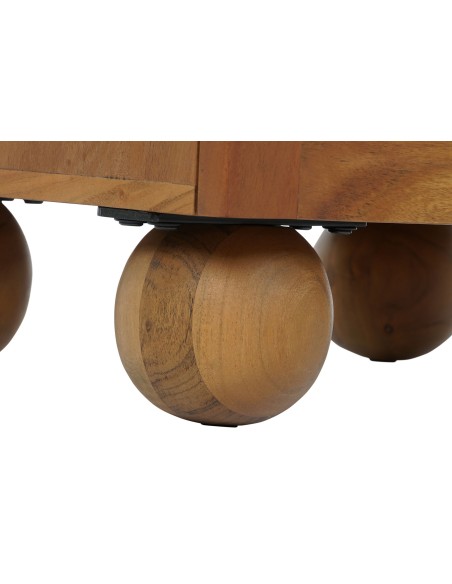 Mesita de noche acacia/ratán