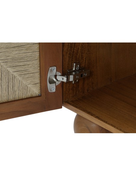 Mesita de noche acacia/ratán