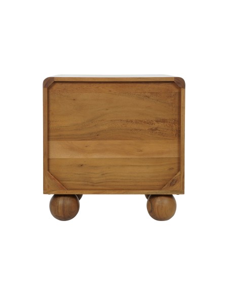 Mesita de noche acacia/ratán