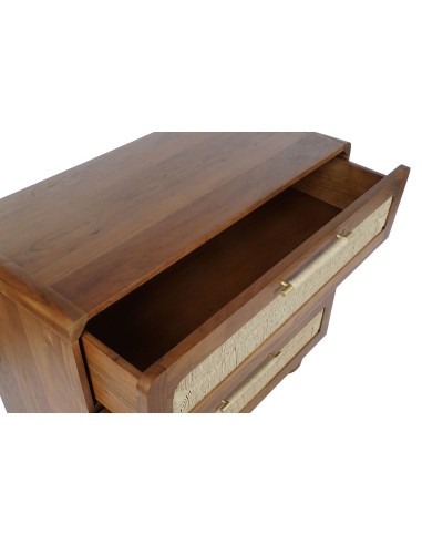 Cómoda madera acacia/ratán