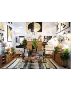 Mueble televisión acacia luz led 2