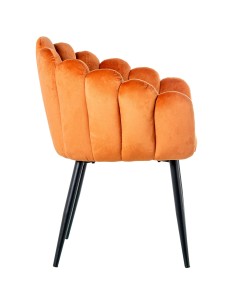 Silla terciopelo con patas metal negra 2