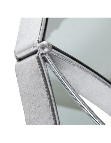 Espejo metal rombos plata