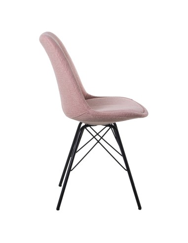 Silla de poliéster en rosa con patas metal