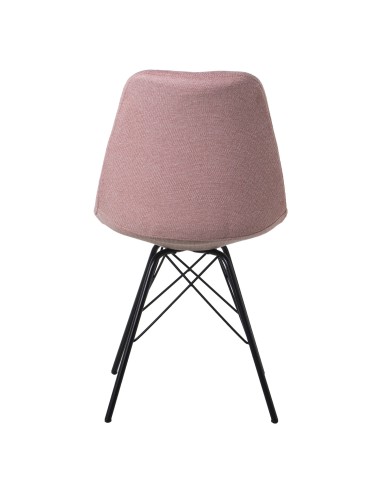 Silla de poliéster en rosa con patas metal