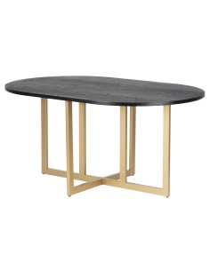 Mesa de comedor en negra y metal dorado