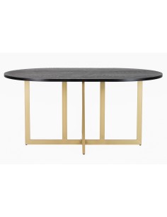 Mesa de comedor en negra y metal dorado 2