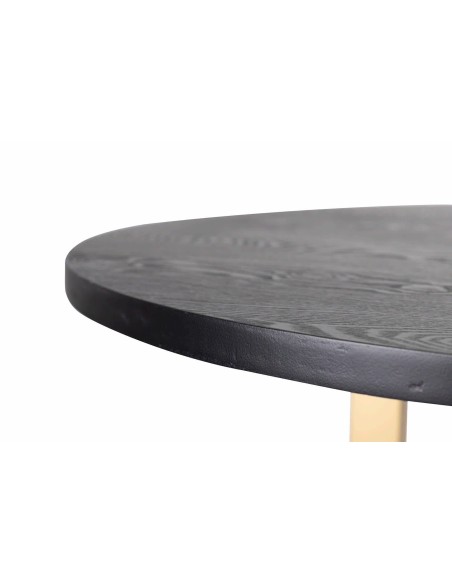 Mesa de comedor en negra y metal dorado