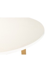 Mesa de comedor blanca y patas de metal dorada 2