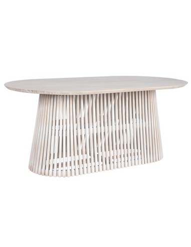 Mesa de comedor ovalada blanca