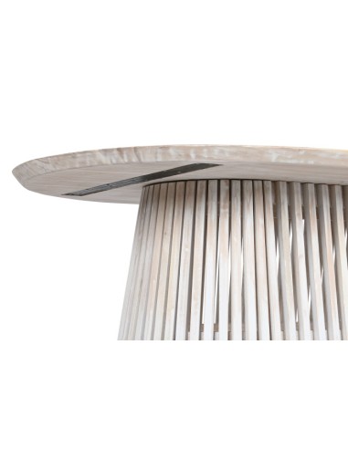 Mesa de comedor ovalada blanca