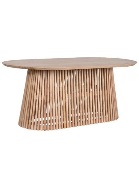 Mesa de comedor ovalada natural