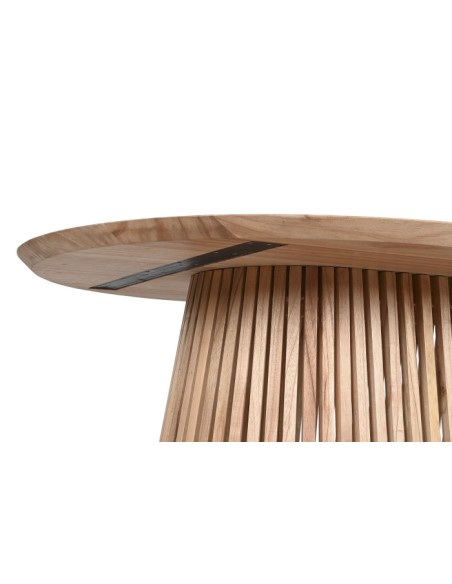 Mesa de comedor ovalada natural