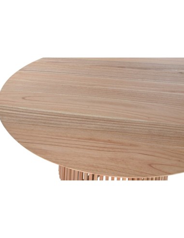 Mesa de comedor redonda natural.
