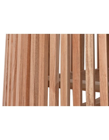 Mesa de comedor redonda natural.