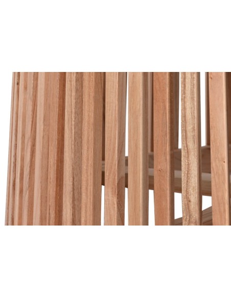 Mesa de comedor redonda natural.