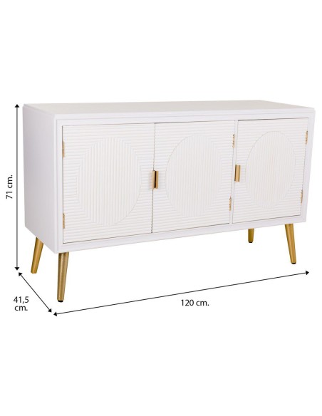 Aparador Blanco y Oro 3 puertas