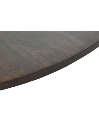 Mesa de comedor de mango marrón oscuro.