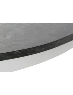 Mesa de comedor metal y mármol negro. 2