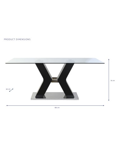 Mesa de comedor de madera y cristal.