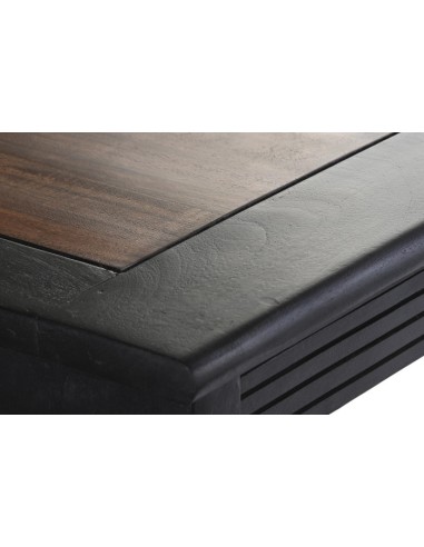 Mesa de comedor de acacia en negra/marrón