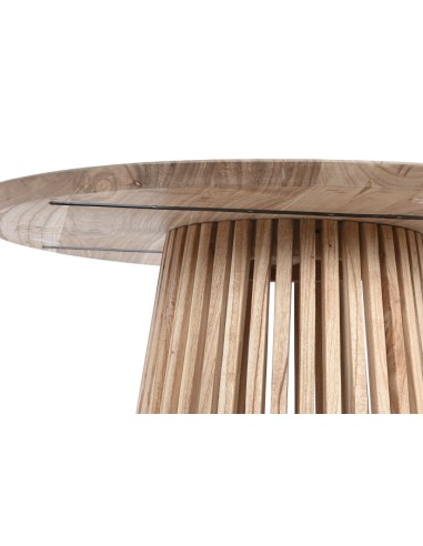 Mesa de comedor madera natural.