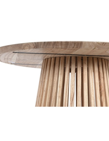 Mesa de comedor madera natural.