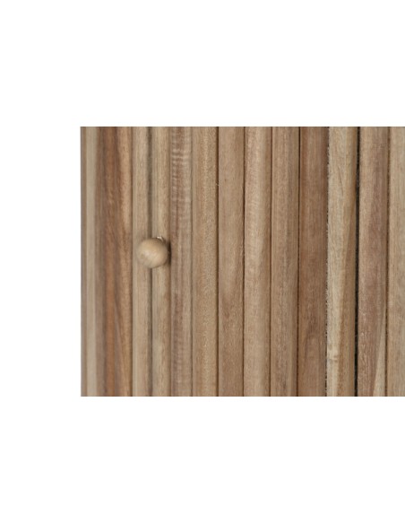 Mesa de comedor ovalada con puertas.