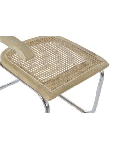 Silla madera de olmo y ratán marrón claro. 2