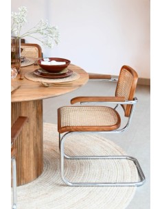 Silla madera de olmo y ratán 2