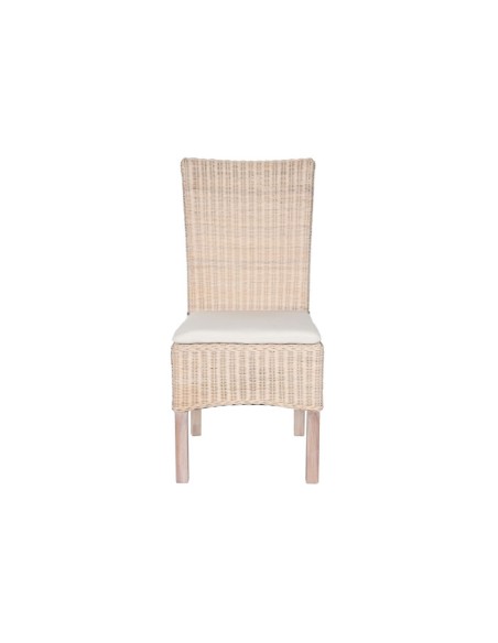 Silla de mimbre con patas de mango