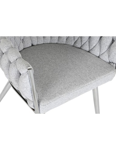 Silla poliéster trenzada gris