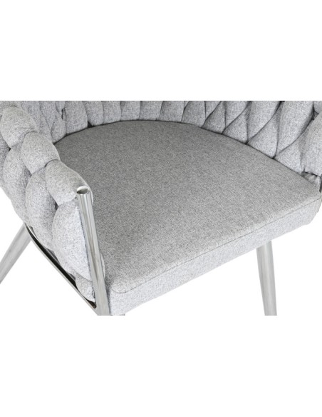 Silla poliéster trenzada gris