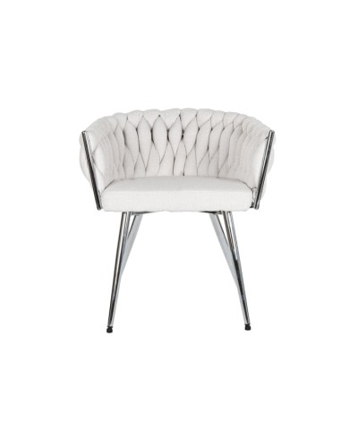 Silla poliéster trenzada beige.
