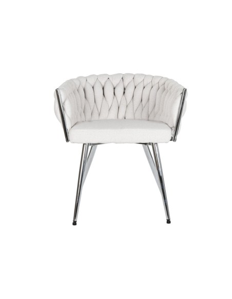 Silla poliéster trenzada beige.
