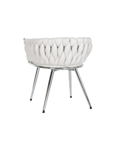Silla poliéster trenzada beige.