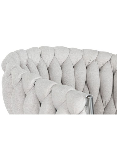 Silla poliéster trenzada beige.