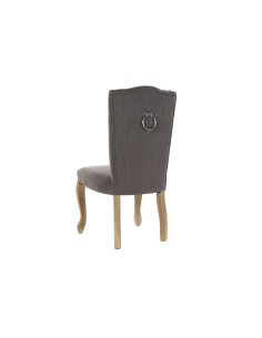 Silla de lino y madera rubberwood gris oscura. 2