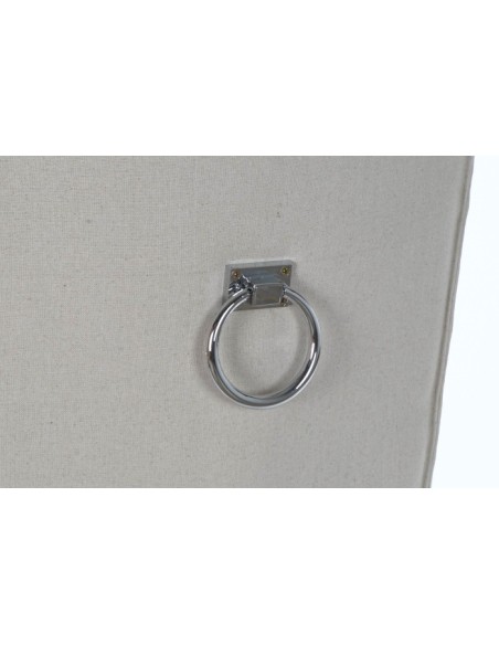 Silla de lino beige madera de rubberwood.