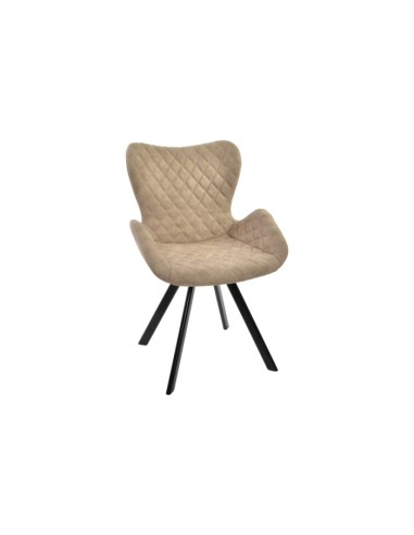 Silla de piel beige.