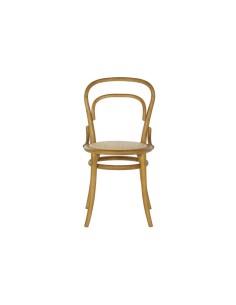 Silla madera de olmo y ratán marrón. 2